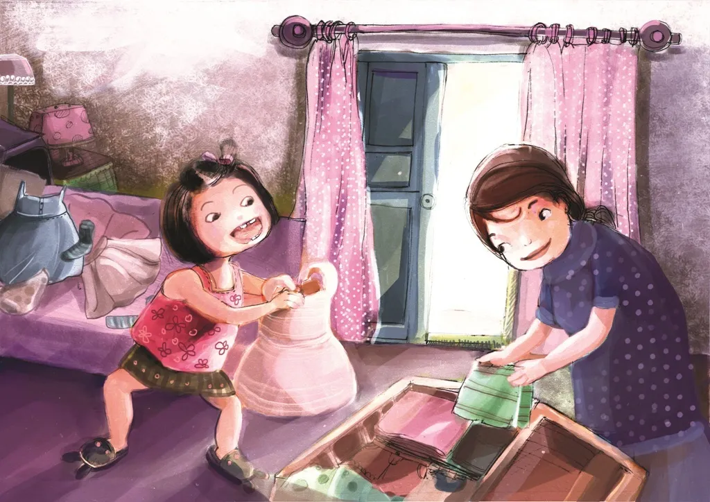 tranh về ngày tết cổ truyền - dọn nhà